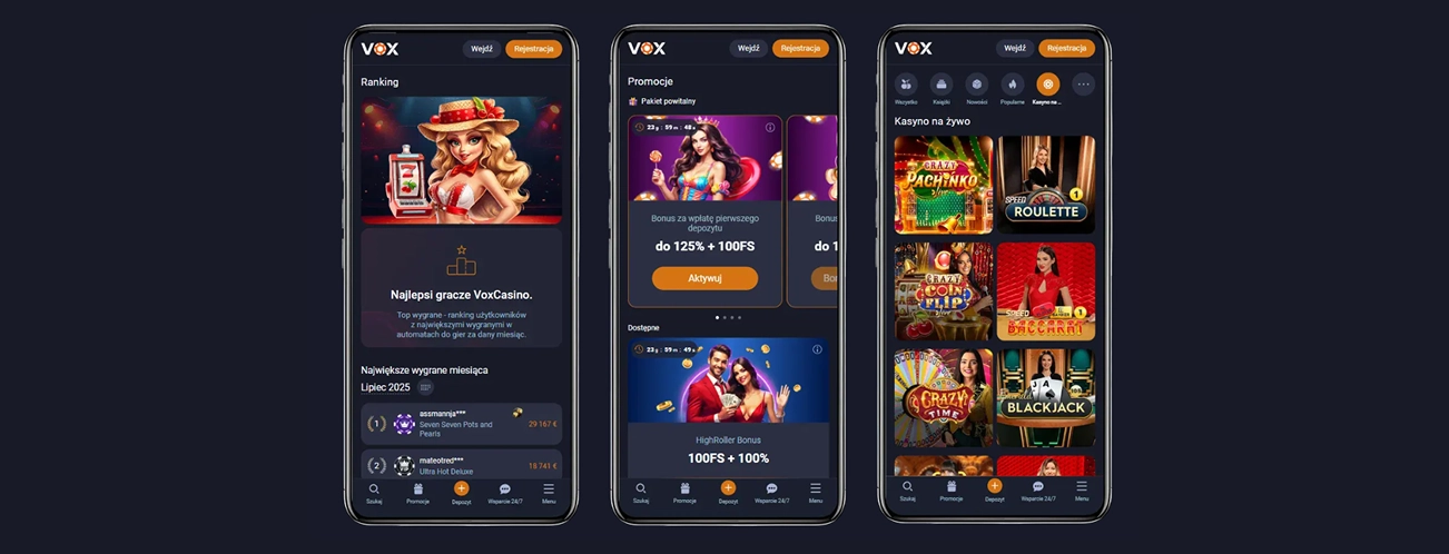 Vox Casino Download – bonusy, gry i konto w jednej aplikacji